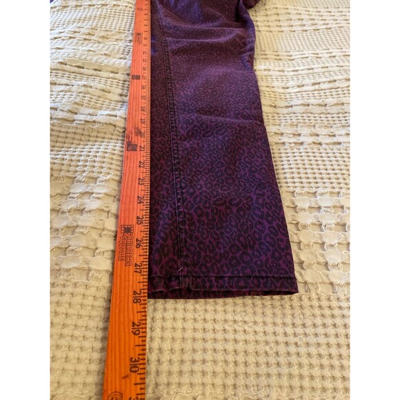 Styte Dark Purple Cheetah Pants Junior Size 13 Have Stretch Stylish Unique - Picture 9 of 10